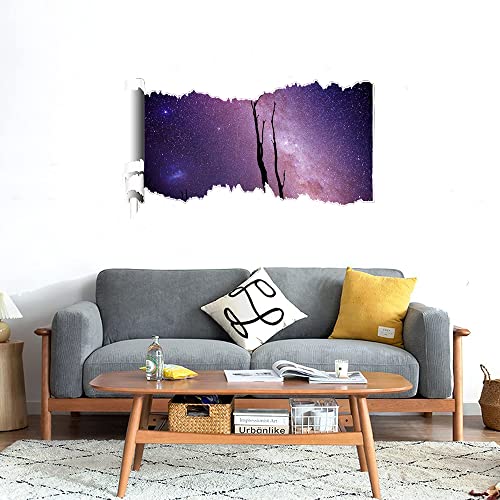 GADGETS WRAP Printed Wall Decal Sticker Scratched Paper Style Wall Decal (90cm x 50cm) - Night Full of Stars