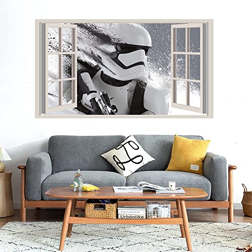 GADGETS WRAP Printed Wall Decal Sticker Fake Window Style Decal (90cm x 50cm) - White Force