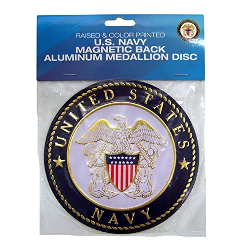 United States Navy Seal Magnet, Aluminum Medallion Disc with Magnetic Back,, 4 Inches