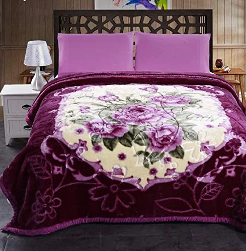 ELSTONE HOME Silky Soft Floral Single Bed Double Ply Embossed Silky Mink Blanket for Winters - Embossed Design - Pack of 1