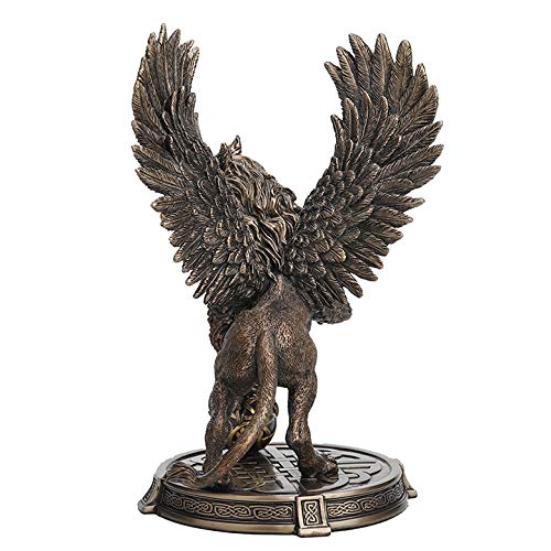 Veronese Design 9 5/8 Inch Legendary Guardian Griffin Celtic Knot Platform Resin Cast Hand Painted Antique Bronze Finish Statue