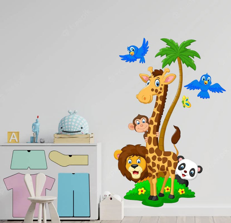 Decoreative ziraf Lion Panda manki perat Wall Sticker