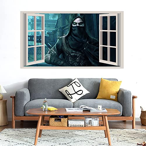 GADGETS WRAP Printed Wall Decal Sticker Fake Window Style Decal (90cm x 50cm) - Thief Review