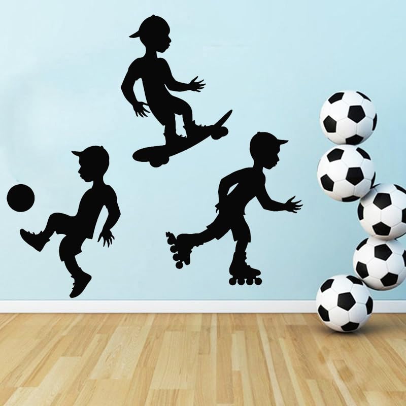 GADGETS WRAP Wall Decal Vinyl Sticker Soccer Skateboard Rollers Skates for Office Home Wall Decoration