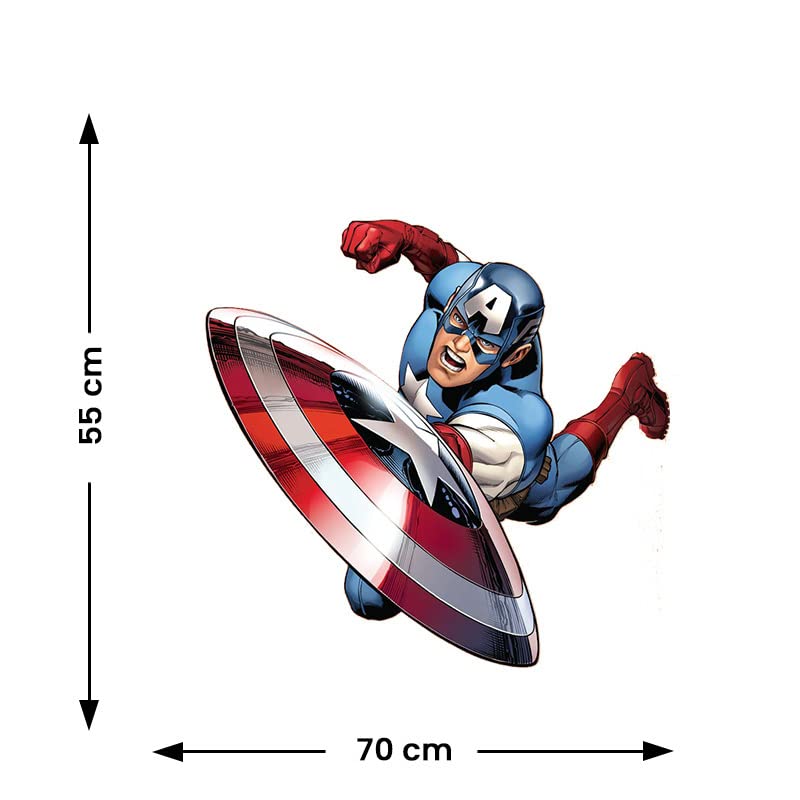 Captain America Self Adhesive VinylWaterproof Decorative Wall Stickers for Hall, Bedroom, Kitchen and Furniture