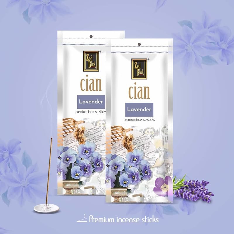 Zed Black Cian Incense Sticks Pack of 5 (in 5 Fragrances of Marine, Rose, Marigold, Lavender and Ivory)