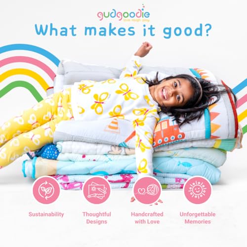 Gudgoodie 100% Cotton Muslin Reversible Quilt for Kids | Lightweight AC/Winter Blankets | Underwater, Single (60x90 inches) for 3-10 Years