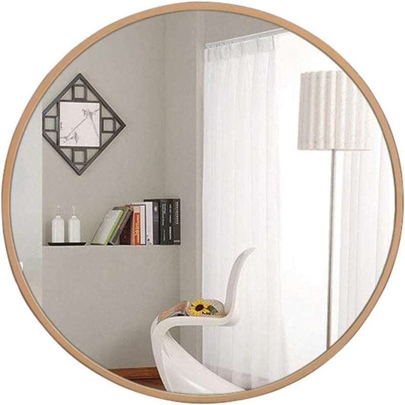 Art Box Bathroom Mirror, Round Wall Shower Mirror, Wrought Iron Frame, Ultra-Clear Mirror, wear-Resistant and Durable, Safe and Stable/Golden Size 18x24Inch