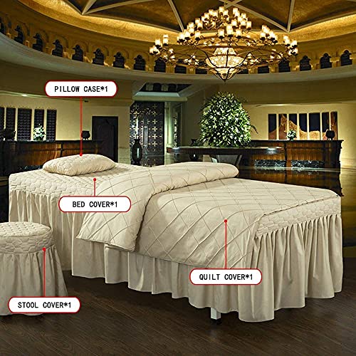 LXDZXY Set of 4 Beauty Bed Sleeves, Bed Set for Tattoo Table, Includes Duvet Case Pillow Case Stool Bed, Washable,12,19080Cm