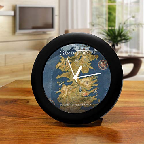 MCSID RAZZ- Game of Thrones Cersie Map Table Clock Desktop Clock Licensed by HBO Home Box Office,USA Best Gift for Friendship Day, Rakhi, Diwali & Christmas Day