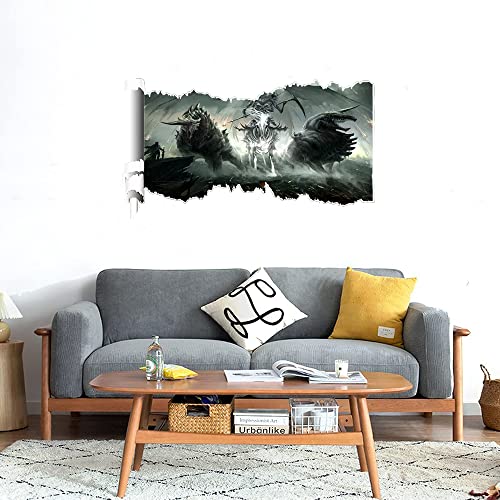 GADGETS WRAP Printed Wall Decal Sticker Scratched Paper Style Wall Decal (90cm x 50cm) - smierc rydwan czlowiek