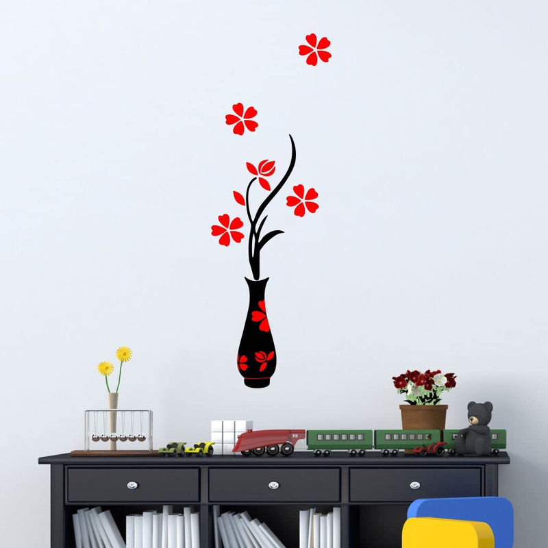 Delight Art Flower and Pot Wall Sticker Size - ( 30*89 ) cm Model id - ( DAMC00519L )