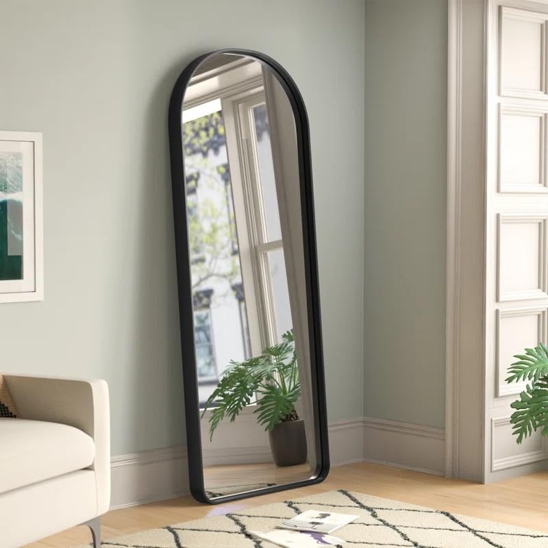 ARTESSA Aesthetic Designer Rectanguar Mirror with Top-Arch for Bedroom with Metal Frame (160 x 55 CM)