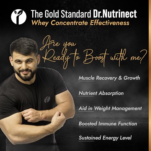 Dr.Nutrinect Whey Protein Concentrate | 21.9g Protein | Muscle Building & Recovery Faster Absorption | Boosts Stamina | Chocolate Flavor, 420g (Pack of 1)