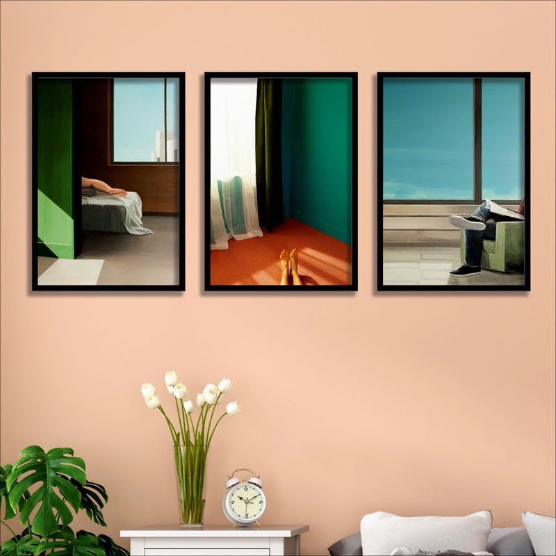 SAF paintings Set of 3 Abstract Wall Painting for Home Decoration SA-BLACKCF33598