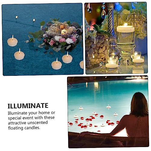 Cabilock 24pcs Smokeless Floating Candle Floating Candles Romantic Floating Candle Wedding Candles Wedding Water Candles Romantic Candles for Wedding Smokeless Candle Paraffin Wax Candles