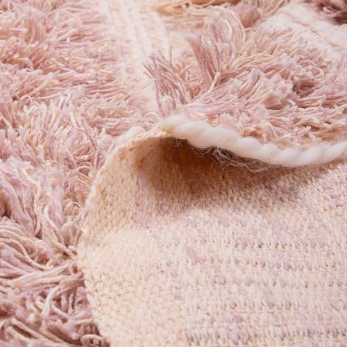 DMAASA Pure Cotton Pink Fur Sofa Throw | 50x70 Inch Twill Size Throw for Chair, Couch, Bed, Living Room, Knitted Throw | Multipurpose Soft Cozy Lightweight Breathable Throw Easy Machine Washable