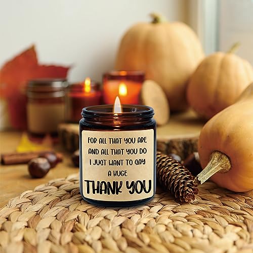 Arhalulu Thank You Candle Gifts for Women Men, Gifts for Thanksgiving Day Mother's Day, Vanilla Scented Candles Warm Gift for Mom, Appreciation Gift Funny Gift for Women Men Family Friend Coworkers