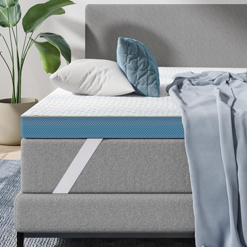 3 Inch Mattress Topper Twin XL with Blue Cover