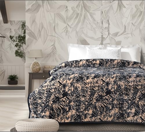 Gulmohar Model Name Prado King-Size Bedsheets Special Winter Soft & Cozy 3 pc. Set California King Size Bed Sheet (108 x 108) inch King Size up to Flat 8" 10" 12" Mattress Bedsheet