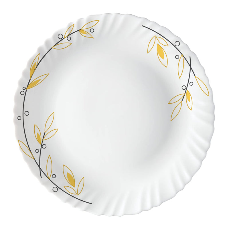 Larah by Borosil Bella Silk Series Opalware Dinner Set | 47 Pieces for Family of 8 | Microwave & Dishwasher Safe | Bone-Ash Free | Crockery Set for Dining & Gifting | Plates & Bowls | White