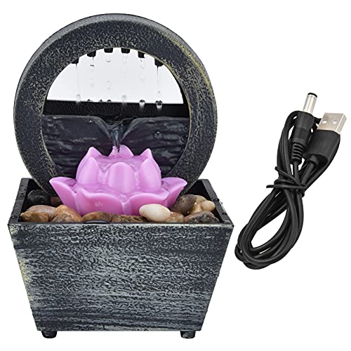 USB Tabletop Fountain, 3V Easy to Use Compact Desktop Fountain Ornament Lightweight for Office for Living Room for Bedroom