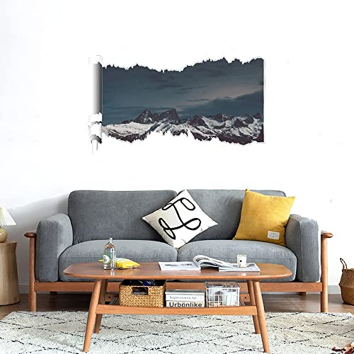 GADGETS WRAP Printed Wall Decal Sticker Scratched Paper Style Wall Decal (90cm x 50cm) - White Mountains