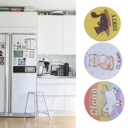 Ubersweet® Refrigerator Magnets, Scratch Resistant Double Sided Dishwasher Magnet Clean Dirty Sign Cute for Kitchen Decoration (Combination One)