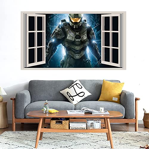 GADGETS WRAP Printed Wall Decal Sticker Fake Window Style Decal (90cm x 50cm) - Master Chief (2)