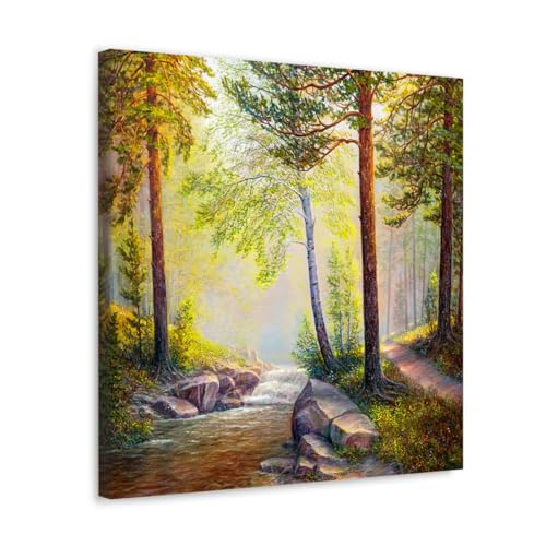 GADGETS WRAP Canvas Gallery Wrap Framed for Home Office Studio Living Room Decoration (17x17inch) - Stunning Forest (3)