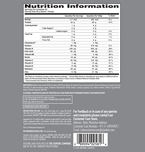 Isopure Whey Protein Isolate Powder (1 kg, Vanilla) with less than 1.5gm of Carbs and Vitamins for Immune Support