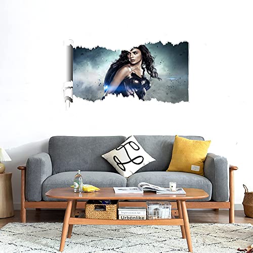 GADGETS WRAP Printed Wall Decal Sticker Scratched Paper Style Wall Decal (90cm x 50cm) - Wonder Woman