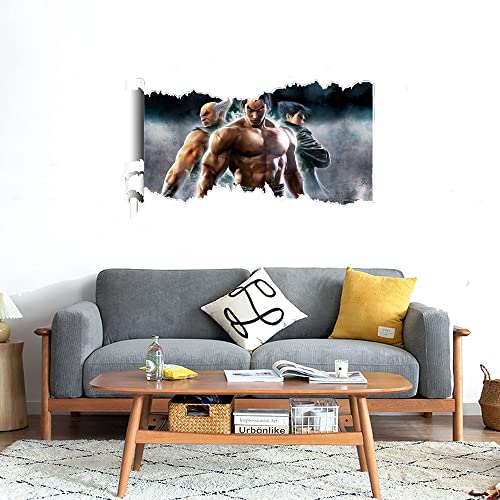 GADGETS WRAP Printed Wall Decal Sticker Scratched Paper Style Wall Decal (90cm x 50cm) - Tekken 7 cave