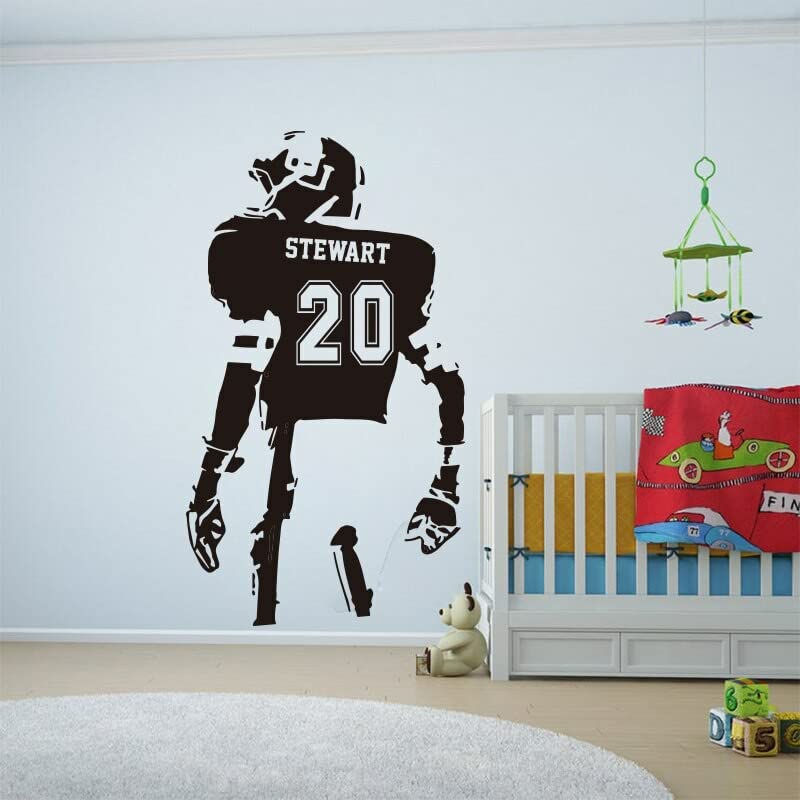 GADGETS WRAP Wall Decal Vinyl Sticker for Home Office Room Decoration Custom Jersey Name Number Football Player Wall Sticker