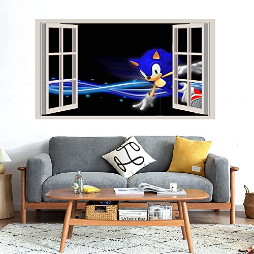 GADGETS WRAP Printed Wall Decal Sticker Fake Window Style Decal (90cm x 50cm) - Super Sonic