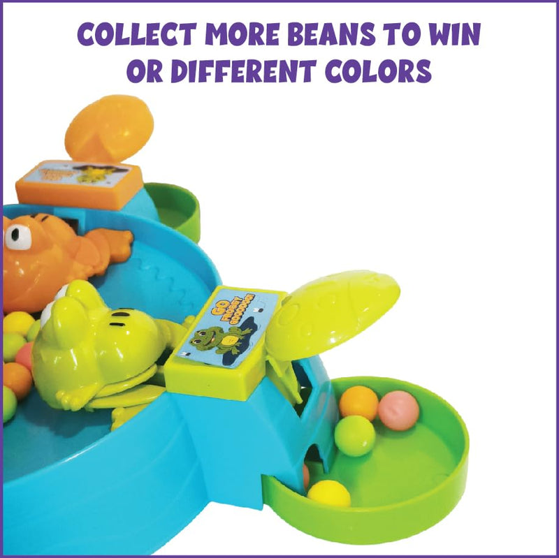 ToyMagic Hungry Feed Me Frog Game with 32 Beans|Eat The Beans|Hungry Frog Game for Kids|4 Player Family Party Board Game|Press The Frog|Collect More Beans|Best Birthday Gift for Kids 4+|Made in India