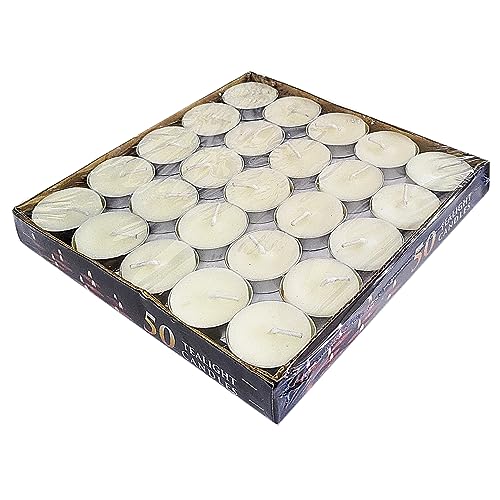 ADD GEAR Tealight Candles – 2.5 Hour Burn Time - White Paraffin Wax - Smokeless Dripless Votive Candles (Round) (Pack of 100)