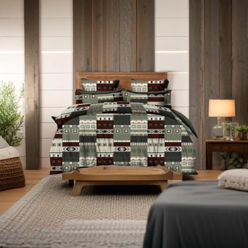 Dammn Decores Polyster 120 TC Urban Mosaic Bedding Set for Double Bed with 2 Pillow Covers | Breathable - Geometric Mosaic - Double (2.20x2.30 mtr)