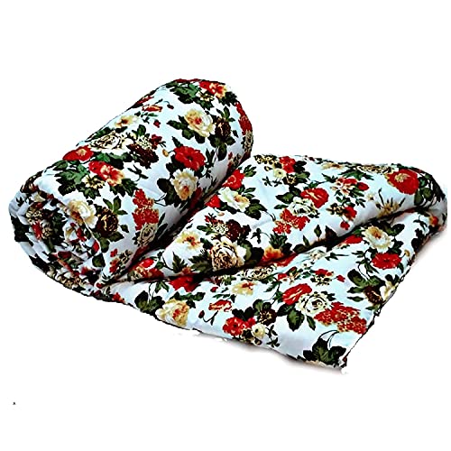 Shree Shyam Single Bed AC Dohar, Floral Blanket, 100% Microfibre, 450gsm, Red