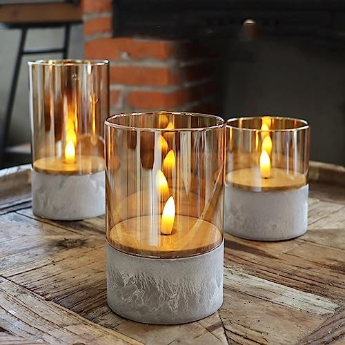 UJEAVETTE® Flameless Led Candle Crafts Tea Light Candle for Living Room Hallway Bedroom 8Cmx8Cmx20Cm Gold