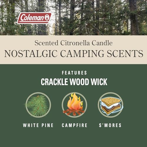 Coleman Pine Scented Citronella Candle, Crackle Wick