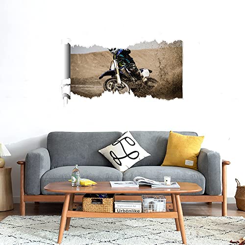 GADGETS WRAP Printed Wall Decal Sticker Scratched Paper Style Wall Decal (90cm x 50cm) - Dirt Biking Racing