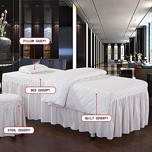 LXDZXY Set of 4 Beauty Bed Sleeves, Bed Set for Tattoo Table, Includes Duvet Case Pillow Case Stool Bed, Washable,1,19080Cm