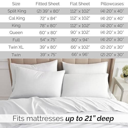 Southshore Fine Linens 6 Piece - Extra Deep Pocket Sheet Set - WHITE - California King by Southshore Fine Living, Inc.