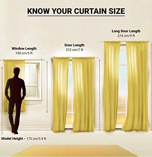 Lucacci Polyresin Solid Grommet Door Curtain, 7 Feet, Purple, Pack of 2