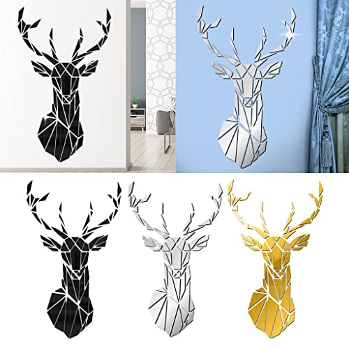 TOG Mirror Deer Head Acrylic Wall Sticker Decal Removable 3D Home Decors Black|Home & Garden | Home Decor | Decals, Stickers & Vinyl Art