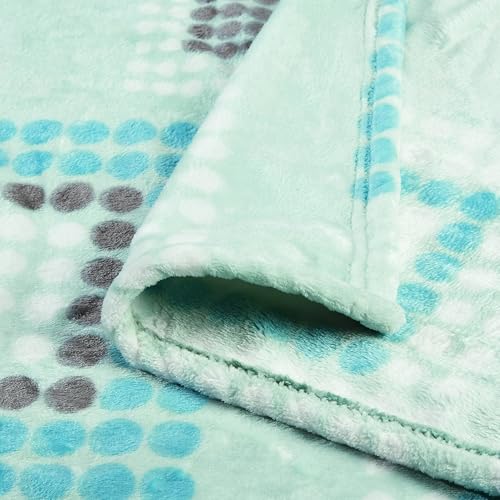 Haus & Kinder Printed Reversible Flannel Extra Warm Blanket for AC Room-Single Blanket for Kids Adults, Microfiber Blanket Single Bed, 1Pc Single Blanket for All Season, 150X230Cm, Blue, 450GSM,Tartan