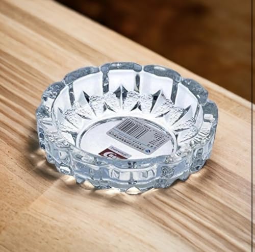 Worlds | Crystal Glass Ashtray and Feng Shui Prosperity Plate, 12 cm, Clear