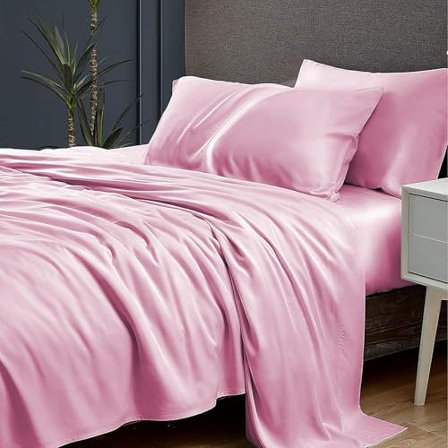 YRM Bedding's Pink 400-TC Top Selling Egyptian Cotton Hotel Quality Bedsheet with 2-Pillow Covers Double Bed