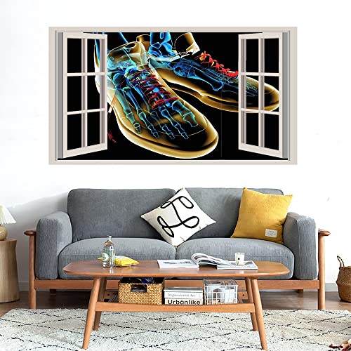 GADGETS WRAP Printed Wall Decal Sticker Fake Window Style Decal (90cm x 50cm) - Shoe Xray